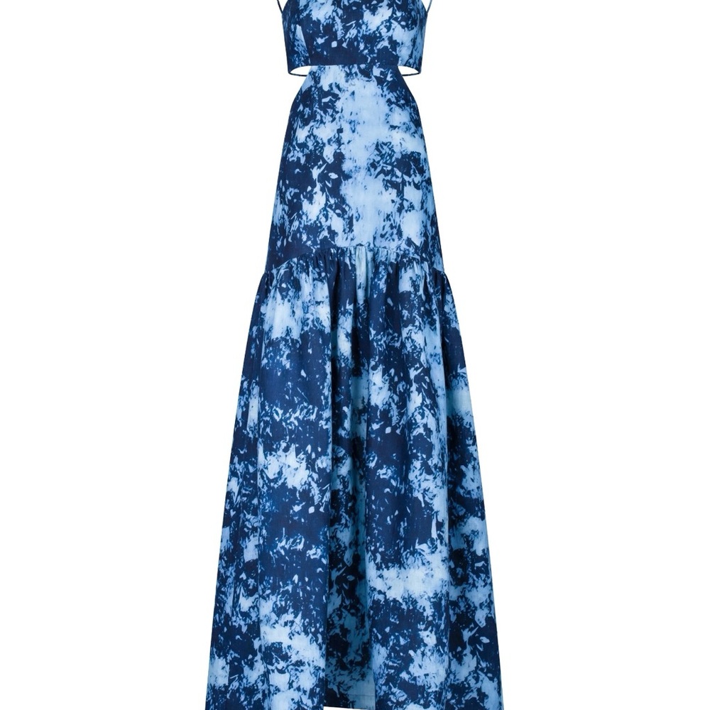 Silvia Tcherassi Blue Patterned Maxi Dress
